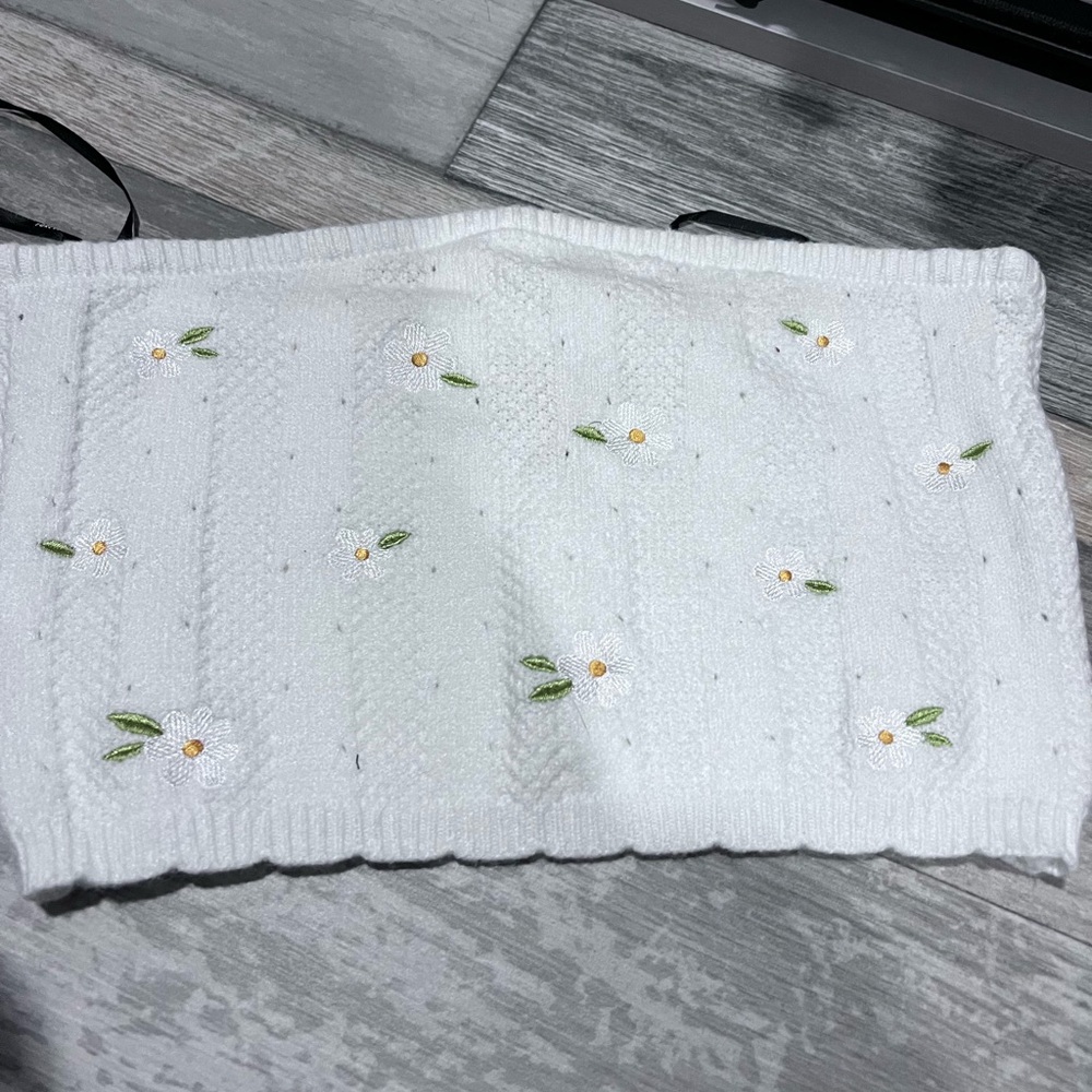 Forever 21 tube top.  White with flowers